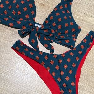 Cupshe Real and Red Patterned Bikini